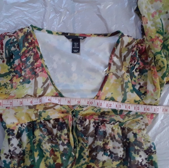 H&M Dress Size 4 Floral Mini Boho Dress - Picture 5 of 8
